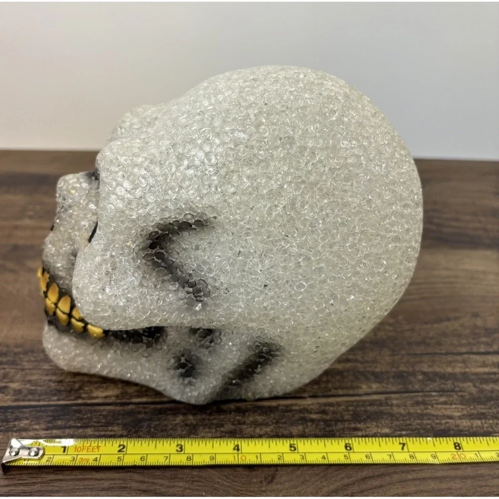 Vintage Halloween Skull Melted Plastic Popcorn Mold Skeleton Prop NO LIGHT